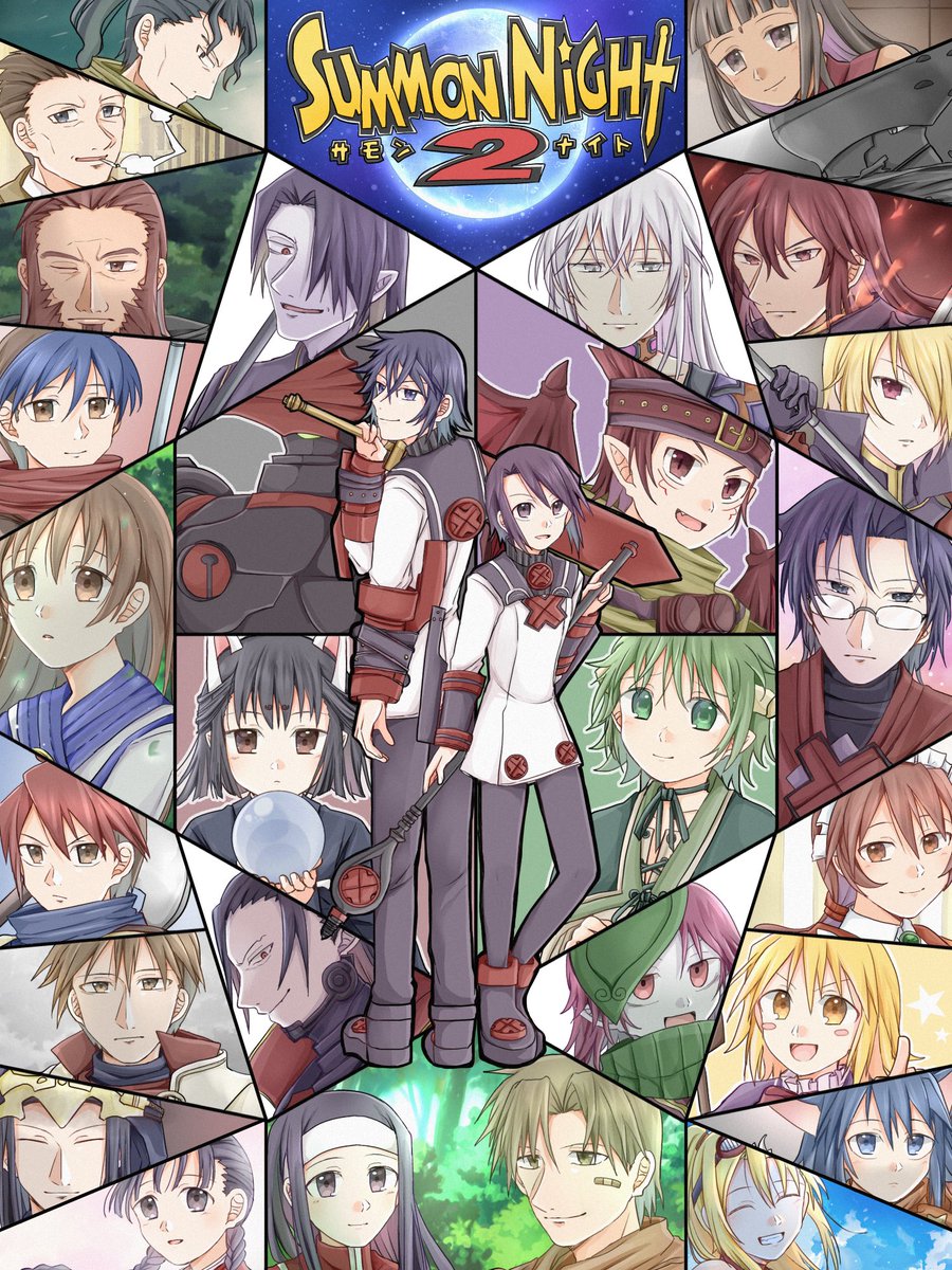 __senako's tweet photo. 過去絵ですが賑やかし！
25周年おめでとうございます！🎉 #サモンナイト2_25周年 https://t.co/cfnzclfluf
