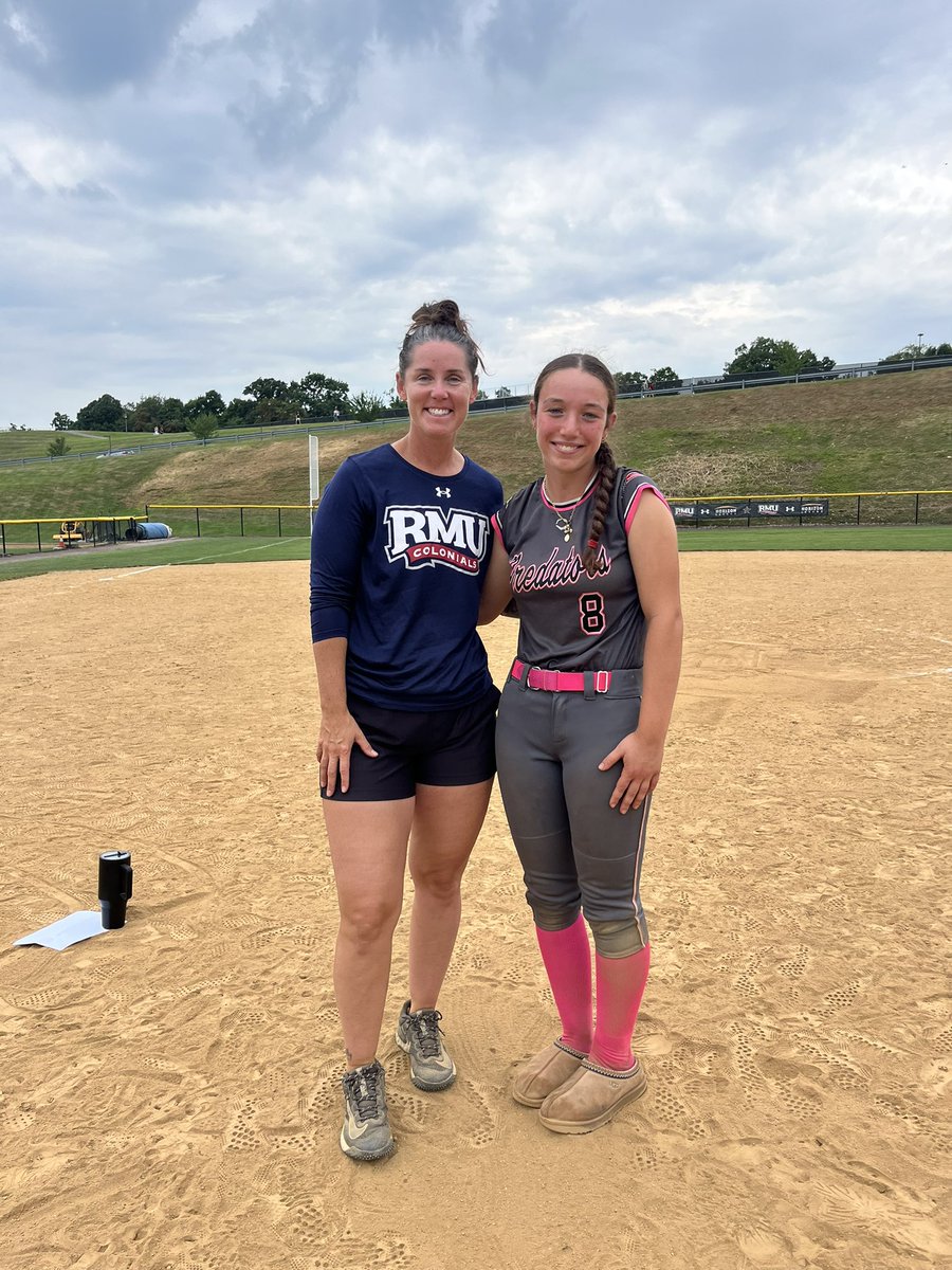 Bellasalas2028's tweet photo. So grateful for my time at the RMU camp learned lots today and really appreciated getting to see the campus!!! @SaraPelegreen @RMUSoftball @coachbonnie36 https://t.co/JDHYAAqLJ9