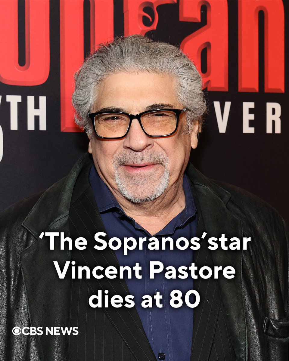 CBSNews's tweet photo. 80-year-old Vincent Pastore, best known for playing Salvatore “Big Pussy” Bonpensiero on HBO’s "The Sopranos," has died at the age of 80, his manager confirmed to CBS News.

Pastore was found dead in his Bronx residence on August 1. The circumstances surrounding his death are being investigated, but police say there is no indication of criminality at this time.

Born in the Bronx on July 14, 1946, he fought in the Vietnam War before graduating from Pace University with a degree in drama. David Chase’s 1999 drama "The Sopranos" gave Pastore his signature role, playing Tony Soprano's longtime best friend and mob enforcer turned FBI informant, whose murder became one of the Emmy-winning series’ most memorable scenes.

https://t.co/YncauxjWxp