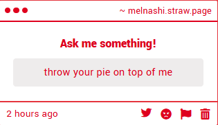 MelNashi's tweet photo. Like... throw my pie and you top me https://t.co/FBKJswZXPH