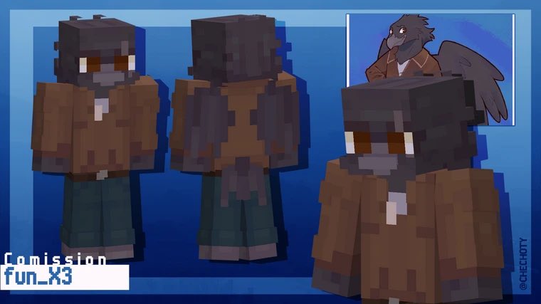 fun_X3's tweet photo. MC skin commission by @/CheChoTy  :> https://t.co/XPZReNNrY0