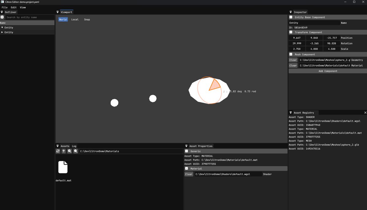 MichaelTeschne7's tweet photo. Spent the day getting gizmo's functioning in-engine.
Very happy with the progress.
#WebGPU #ImGui #GameEngine #Rendering https://t.co/EgJU1Df56N