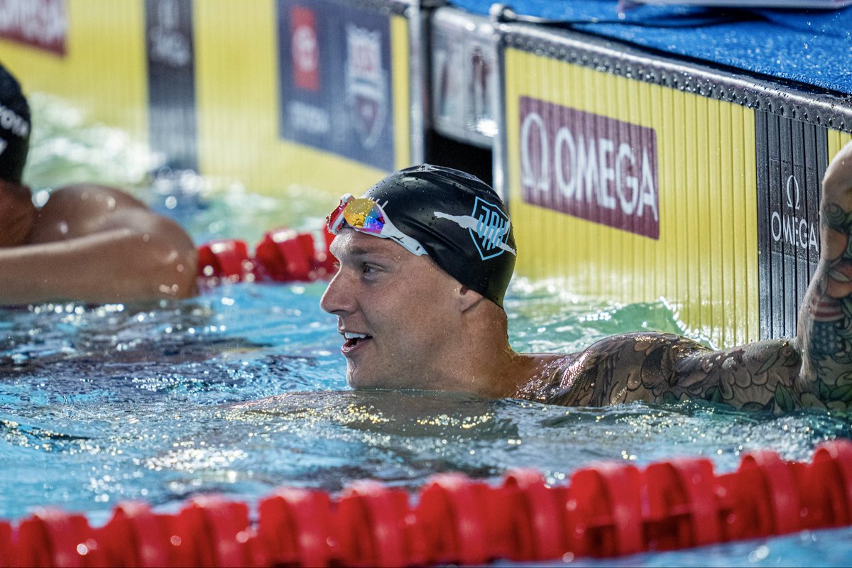USASwimming's tweet photo. He does it again! Caeleb Dressel wins the 50m free national championship with a time of 21.35. ⚡️ https://t.co/dvtQZiu3JL