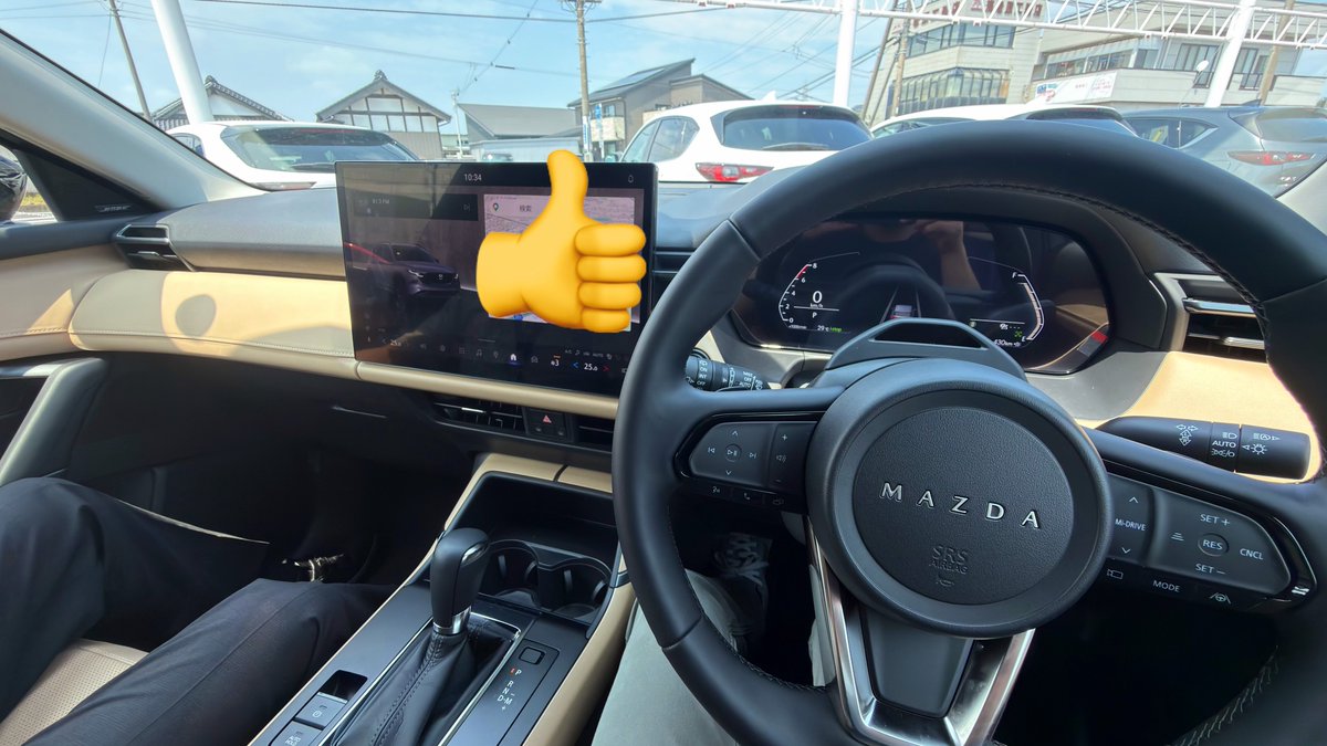 sp007sss's tweet photo. 点検の合間に新型cx-5 Lグレード試乗させてもらいました！
発進加速がスムーズ、乗り心地が良い、静粛性も高く感じました、そして何よりシートベンチレーションとサンルーフが魅力的🎯 https://t.co/KDmE7SBbvc