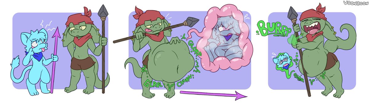 voonbooned's tweet photo. Mock the goblin, get ate by the goblin.. #vore #digestion
Commish for alex-mew-of-light on the blue site !! https://t.co/vqcMTBL6OP