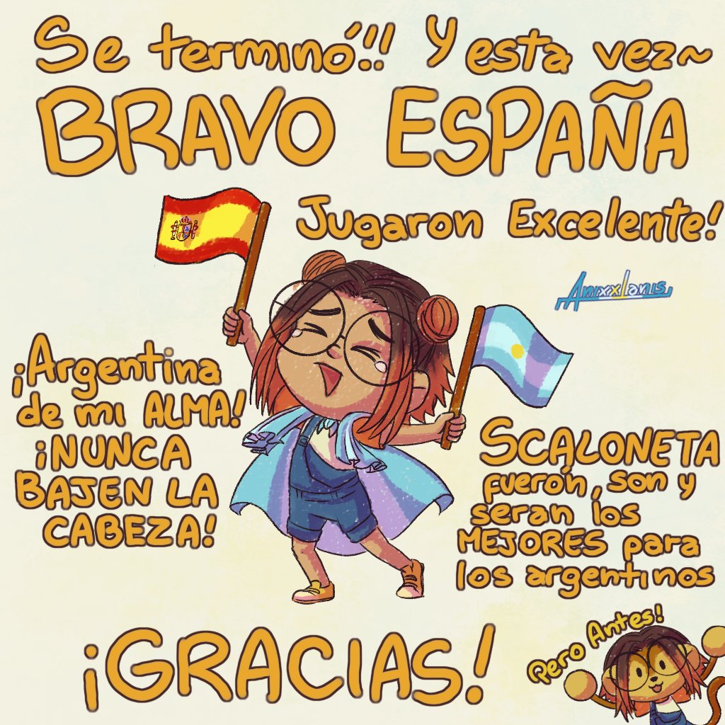 Anixxlanis's tweet photo. Ya dando por terminado las reacciones del Mundial jajaja
Espero les haya gustado.
Se demoro entre, cerrar la herida y tener tiempo para terminarlo.
Se acabo. Hasta dentro de 4 años https://t.co/uh80zQxIHq