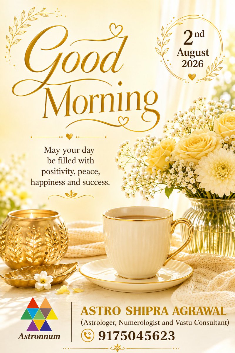 Astronnum's tweet photo. GOOD MORNING ☀️
#AstroShipraAgrawal
#Astronnum
#astrologer
#numerologist
#vastuconsultant
#GoodMorning
#Sunday
#सुप्रभात
#रविवार
#ॐ_सूर्य_देवाय_नमः
#eight226 https://t.co/I6dx55kve6