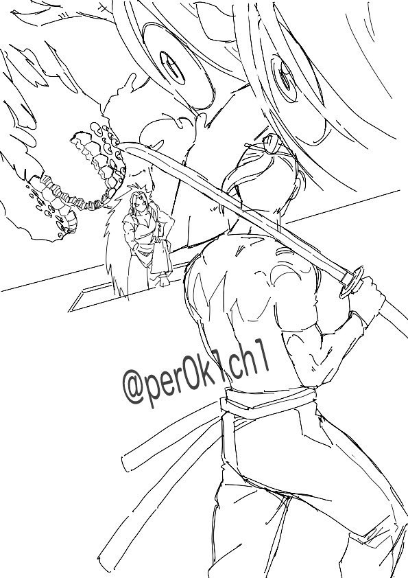 per0k1ch1's tweet photo. 黄泉のツガイ　好きシーン模写

#黄泉のツガイ　#ヨミツガ
#模写 https://t.co/m2mXswY4N8