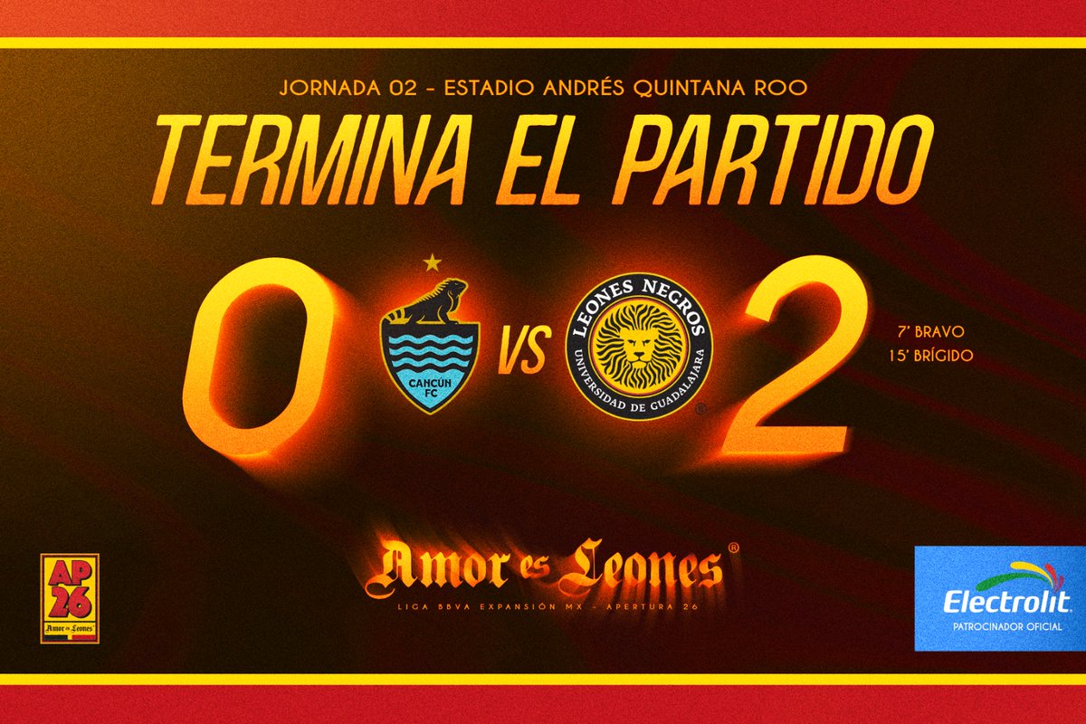 LeonesNegrosCF's tweet photo. ¡A DISFRUTARLO, MANADA!

¡GANARON LOS LEONES NEGROS DE LA UNIVERSIDAD DE GUADALAJARA!

#AmorEsLeones 🫀 https://t.co/k44VzL2oXy