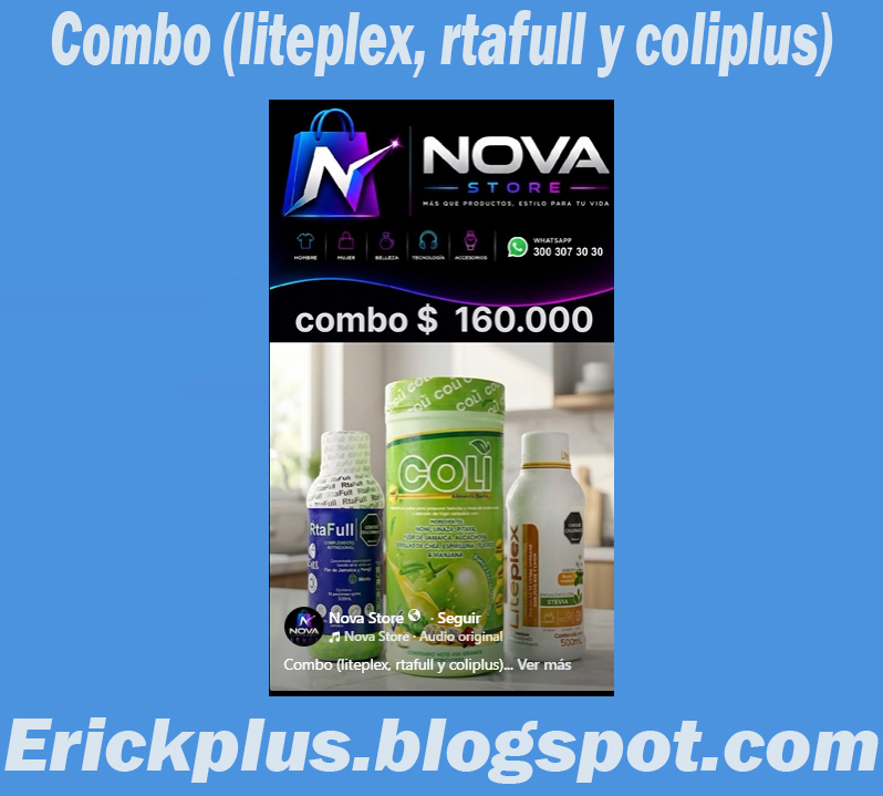 erickplusweb's tweet photo. Combo (liteplex, rtafull y coliplus)👉MAS INFORMACION👉 https://t.co/BX0CDzqPpH

#ERICK #ERICKPLUS #ERICKPLUSWEB #NOVASTORE https://t.co/oCCKJm5jek