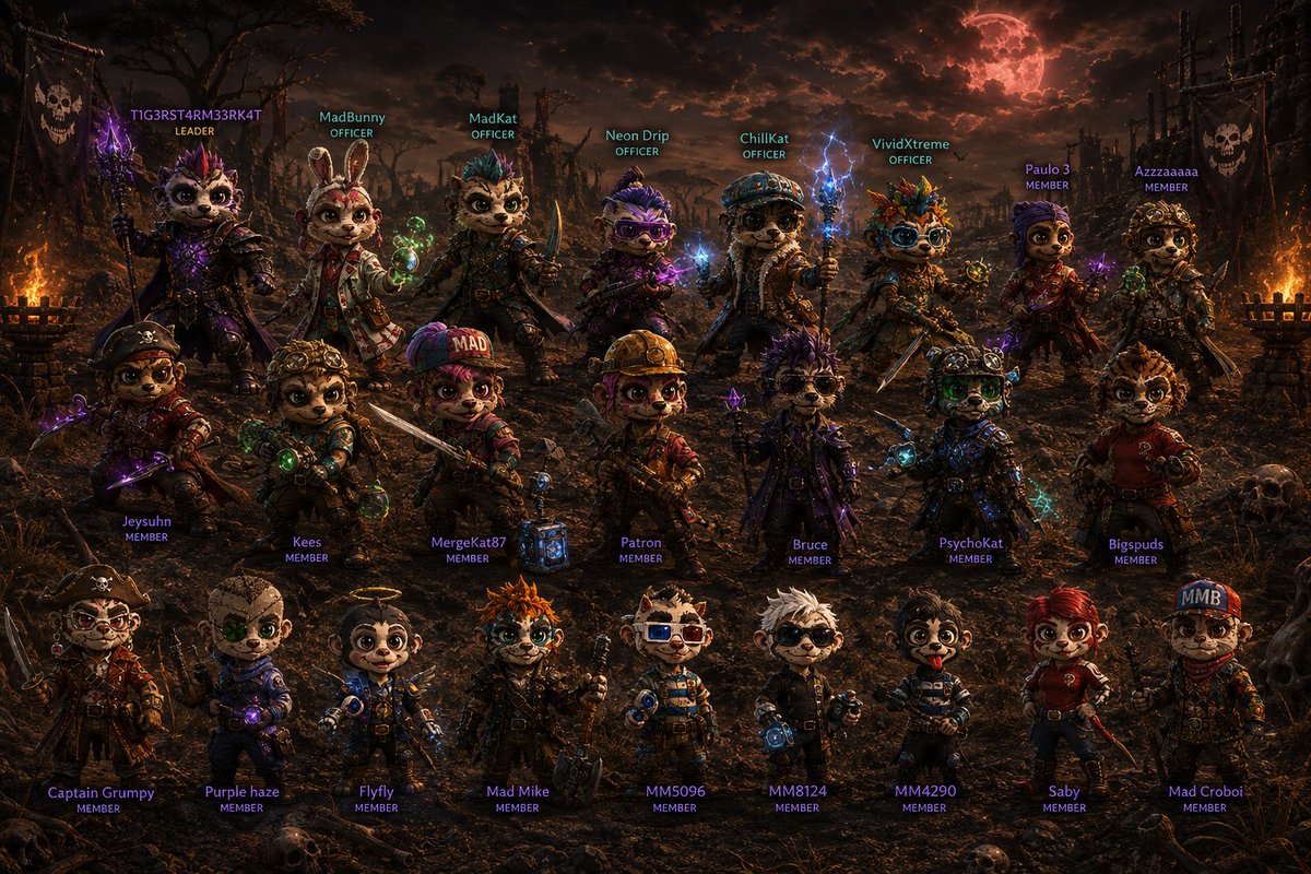 MadMeerkatNFT's tweet photo. The first official @wolfswapdotapp MMB guild is full! 

Huge shout out to @T1G3RST4R777 for leading them team into battle, the support from all involved to jump on board the wolfage game has been incredible.

@axldefi we are going to need a few more spots 😅 https://t.co/jziPQevFbo