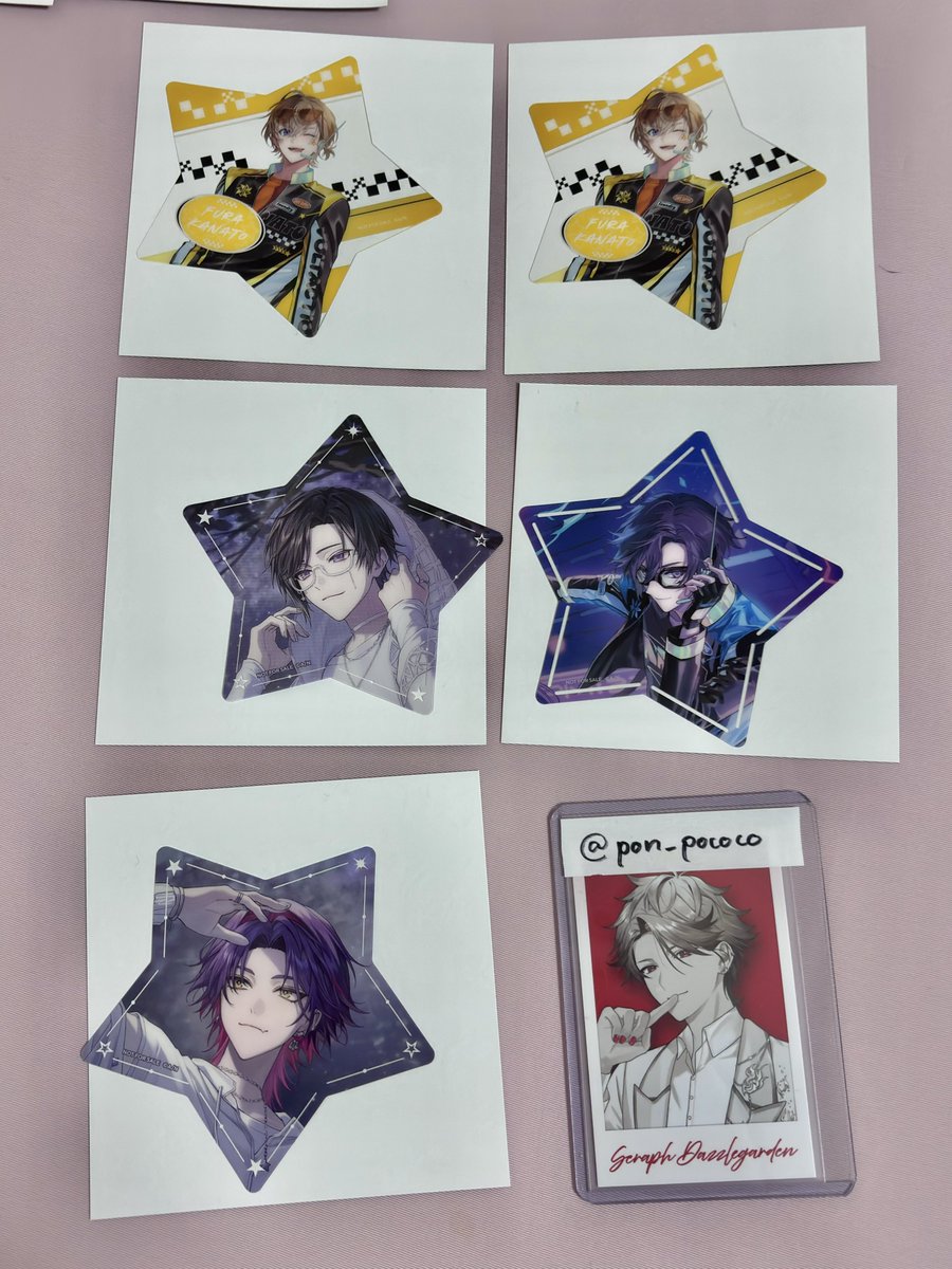 pon_pococo's tweet photo. VOLTACTION 交換 4周年 4th ランダムチェキ風カード 特典 星型カード にじさんじ

【譲】
画像1、2枚目

【求】
画像3枚目

特典同士、ソロ同士、ペア同士
ソロチェキは💕優先で求めています
まとめての方優先
郵送希望
よろしくお願いいたします。 https://t.co/s86NIPypZH