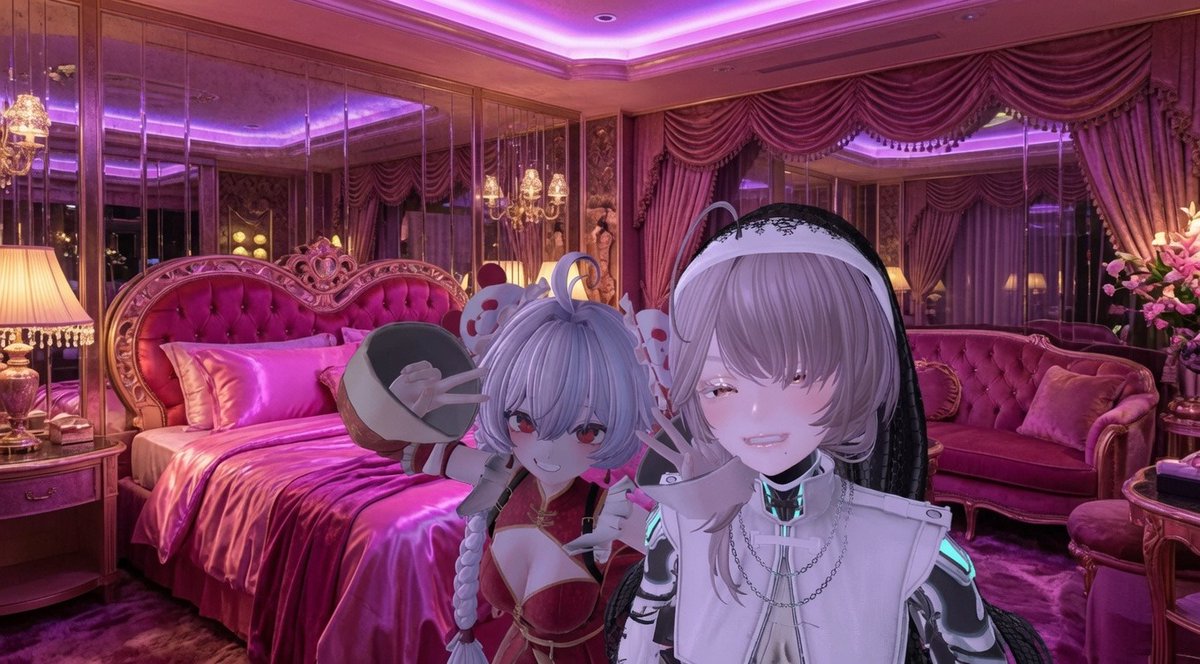 Extra9VRC's tweet photo. 昨日フレンドにぶいちゃのカメラ背景透過して撮れるんだよって教えたら速攻クソコラ作ってきて横転🙃 https://t.co/hRRQAUTcWm