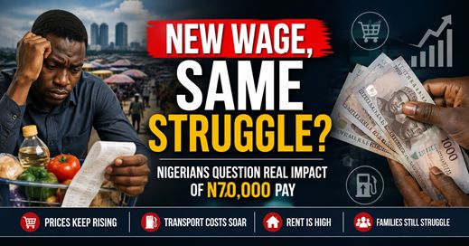 vibe_ONPOINT's tweet photo. 🚨 New Wage, Same Struggle? Nigerians Question Real Impact of N70,000 Pay

👇 Read more: 
 https://t.co/ZuJyxje4IR

#Vibeonpointmedia #Breakingnews https://t.co/rvtD2BpOSa