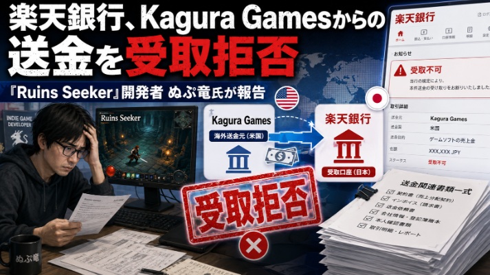 SekenBug's tweet photo. 楽天銀行に取引を断る自由があるのは分かる

でも契約書まで提出させて、正規のゲーム売上を受取拒否
そのうえ理由も改善方法も非開示では、利用者側はどうしようもないだろ😅
「R18だから拒否」とは断定できないけど、不透明な運用として批判されるのは当然だと思う

記事はタイトルから

#楽天銀行 #KaguraGames #RuinsSeeker #ぬぷ竜 #Steam