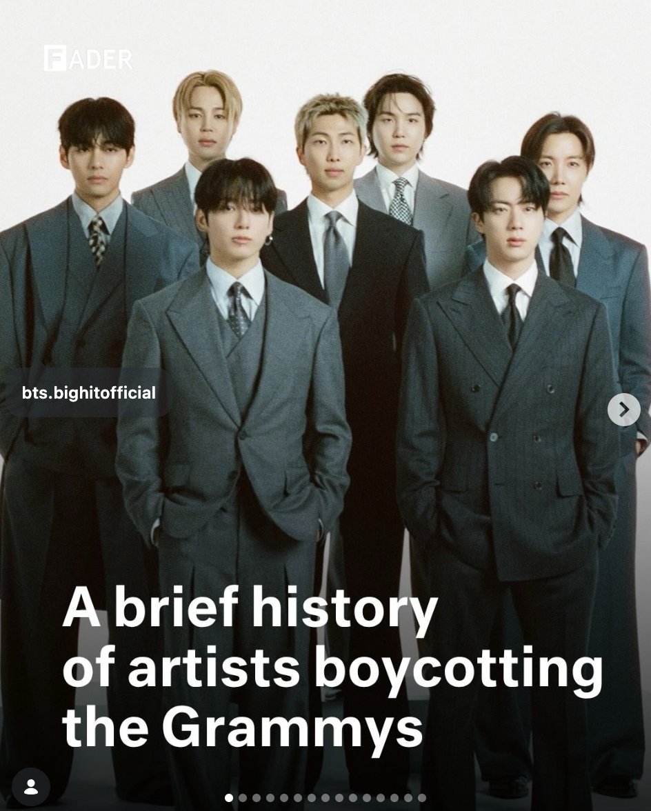 pilgrimnote's tweet photo. BTS의 그래미 불참 선언 이후 그래미의 흑역사들이 계속 파묘되고 있습니다. The FADER에서는 그래미의 흑역사들을 모아서 글을 썼습니다. 해당 내용은 아래와 같습니다.

그래미 어워즈를 향한 아티스트들의 보이콧은 거의 40년 가까이 이어져 왔습니다. 가장 최근에는 방탄소년단(BTS)이 2027년 그래미 어워즈 보이콧을 선언했습니다.
아티스트 주도의 항의는 1989년으로 거슬러 올라갑니다. 당시 DJ 재지 제프 & 더 프레시 프린스(DJ Jazzy Jeff & The Fresh Prince)는 신설된 랩 부문이 생중계되지 않는 것에 항의하며 시상식을 보이콧했습니다. 이러한 저항은 2020년대까지 이어져 아리아나 그란데(Ariana Grande)는 예술적 통제권을 위해, 더 위켄드(The Weeknd)는 불투명한 투표 위원회를 비판하며, 제인(Zayn)은 아카데미의 진실성을 의심하며, 드레이크(Drake)는 장르 카테고리의 인종적 편견을 지적하며 목소리를 높여왔습니다.
이제 BTS가 행동에 나섰습니다. BTS는 인스타그램 스토리를 통해 컴백 앨범 《아리랑(Arirang)》을 그래미에 제출하지 않겠다고 발표했습니다.
BTS는 "올해 그래미 어워즈에 우리 작품을 제출하지 않기로 했습니다. 음악이 지역이나 언어에 의해 구분되기보다 음악 그 자체로 인정받고 사랑받기를 바랍니다"라고 밝혔습니다. 
#BTS #Grammyboycotts #ARMY
