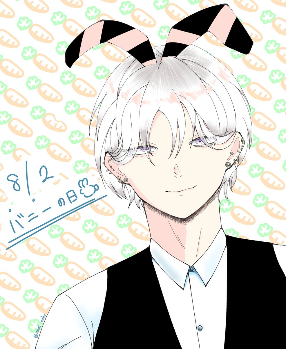 awai_echo's tweet photo. 過去絵リメイク！
どこかに食べかけ人参が…!?
#バニーの日　 #OCㅤㅤ #illustration https://t.co/Ue2GtnngIf