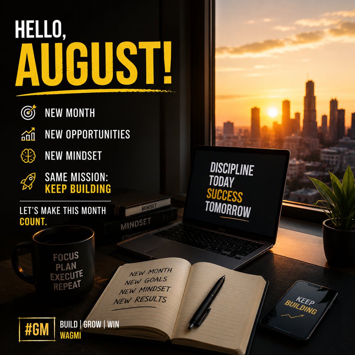 Olabliss2004's tweet photo. New Month ✅
New Goals ✅
New Opportunities ✅
Same Grind 💯
Let's make August count. 🚀
#NewMonth #August #GM #Build #WAGMI https://t.co/yCPXgIoMqa
