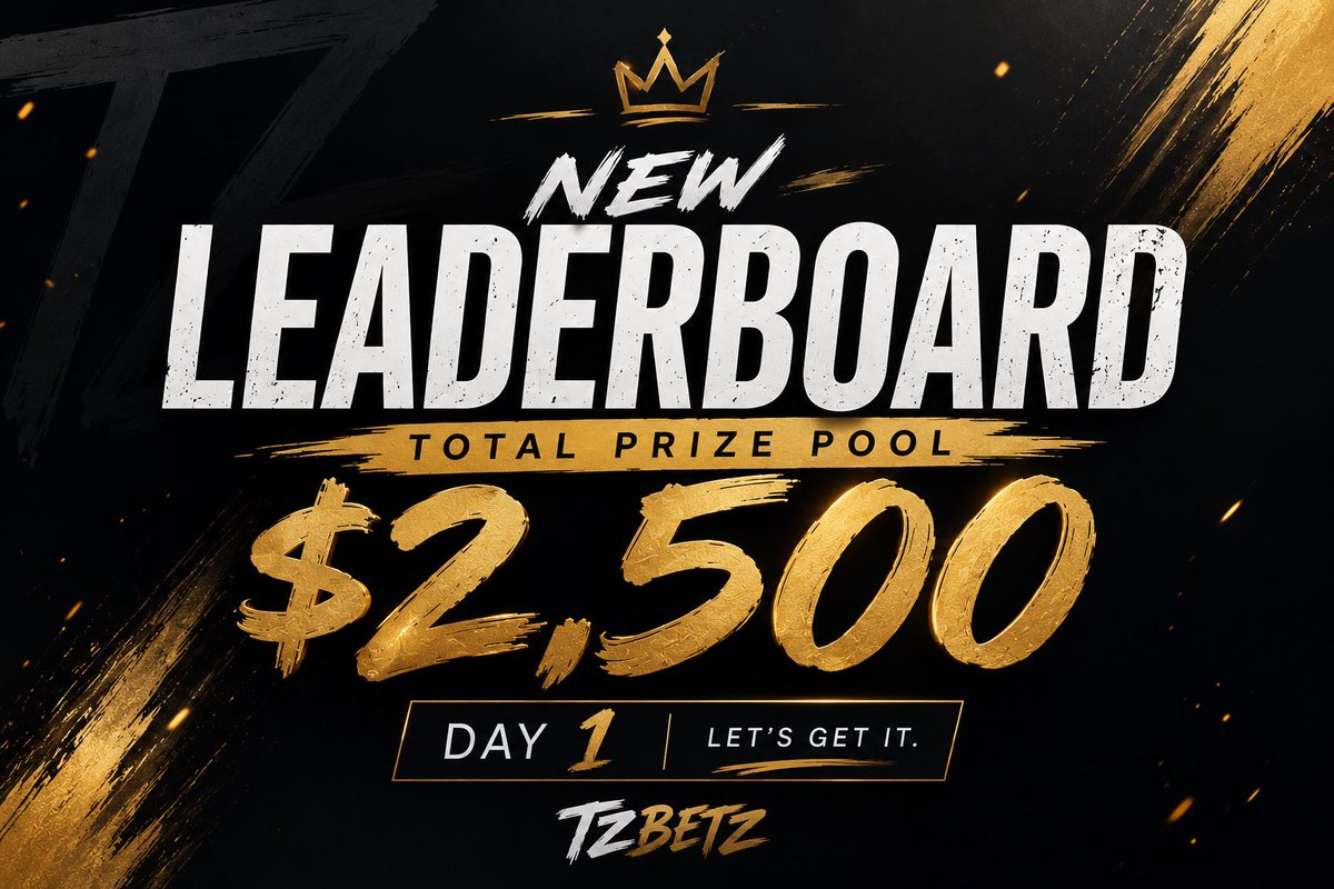 tzbetz's tweet photo. 🚨 DAY 1 IS HERE! 🚨

Our new $2,500 Leaderboard is officially LIVE! 🔥

Who’s taking the top spot this month? 👀

Good luck everyone! 🍀💙

#TZBETZ #Leaderboard #CasinoCommunity https://t.co/B2fgLcXTsP