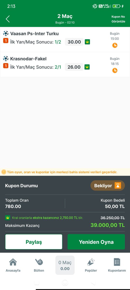 HikeYeni01's tweet photo. Söylediğim üzere beklentim yok denecek kadar az. Aklımızda kalmasin diye oynuyorum sadece. Oynayacak arkadaşlar benim attığım miktarı geçmesin. Tekli almaya da gerek yok. Şansa bala göte gelirse gelir :) https://t.co/tTN4NzmgtW