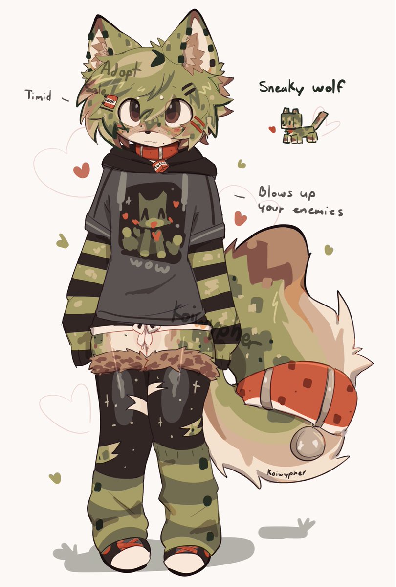 koiwypher's tweet photo. Creeper inspired wolf furry adoptable 🐺🌲 https://t.co/TsRFMYS0gN