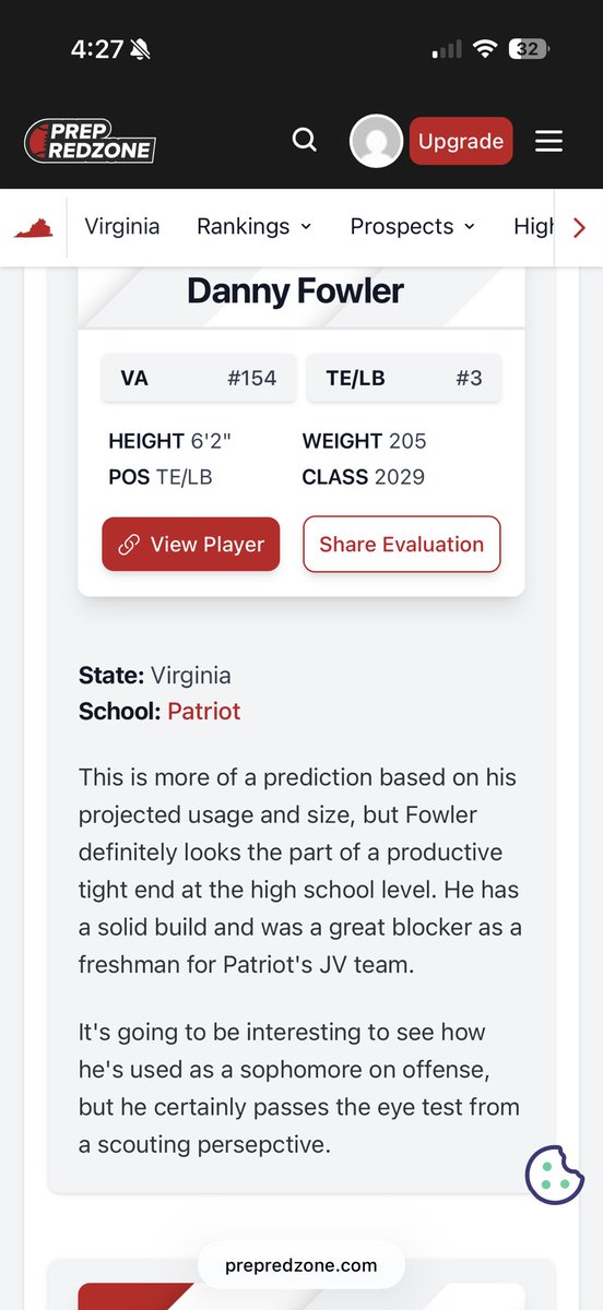 Danny_Fowler08's tweet photo. Grateful for @CoachWilson66 for recognizing my potential. Much more work to do. It’s a privilege to play @Patriot_HSFB . No one I’d rather be in the trenches with.
@PrepRedzoneVA @PWCsportsVA @FinnertySean @4THQTR___ https://t.co/OiF7QxEjCF