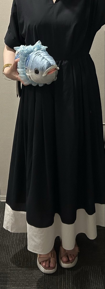 rnrn_shum's tweet photo. 今日の服装と鞄です！
鞄の方は小さいし目立たないと思うのでリボンが付いたさばながさんが目印です🐟
見かけたらお声掛けいただけると飛んで喜びます✨ https://t.co/mjXH1bEITa