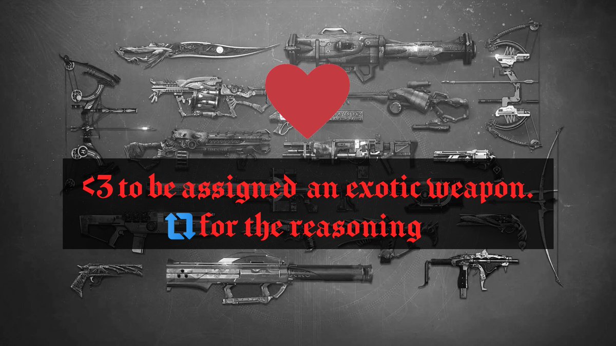 GunsAndSake's tweet photo. ／ like to be assigned an exotic weapon by caelus . https://t.co/xYvBsquPuB