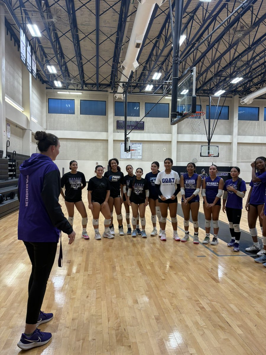 EWVB's tweet photo. Day 1 of season complete! Loved the energy in the gym! Looking forward to a great season! 💜🏐 https://t.co/7M03AMDhEX