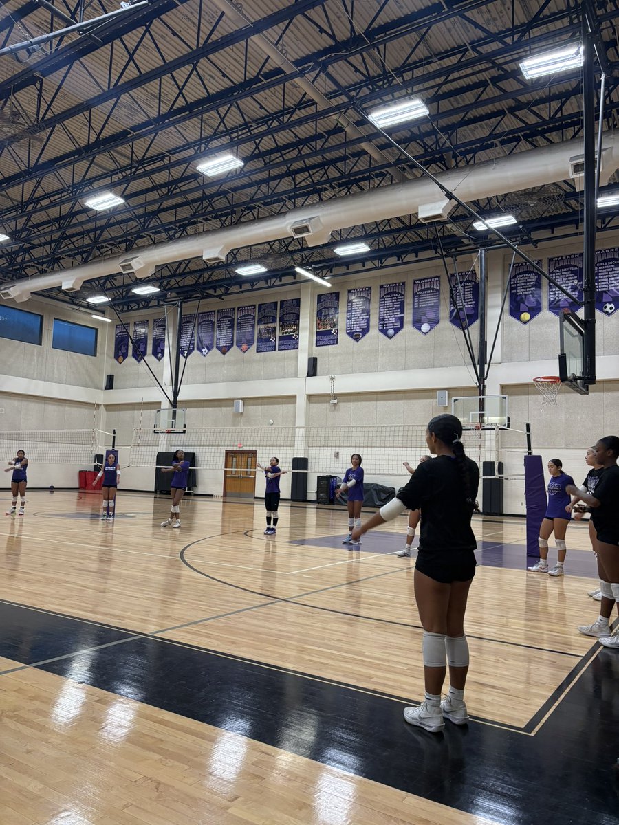 EWVB's tweet photo. Day 1 of season complete! Loved the energy in the gym! Looking forward to a great season! 💜🏐 https://t.co/7M03AMDhEX