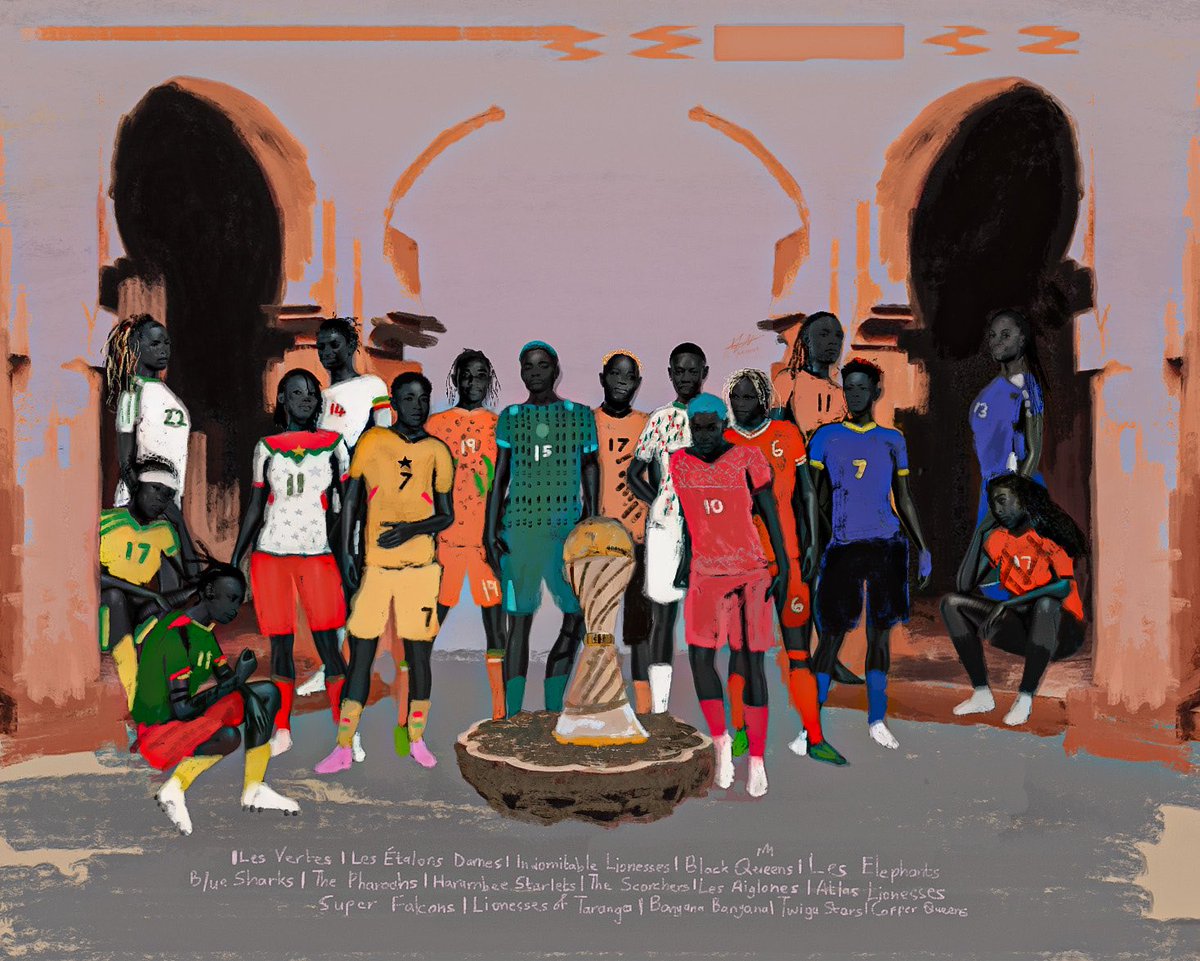 nkfrom04's tweet photo. “Represent” 
celebrating the 16 nations and incredible athletes of WAFCON 2026

being hosted in morocco this piece is inspired by pisé, used in Moroccan architecture https://t.co/Z6Ps68LmWS