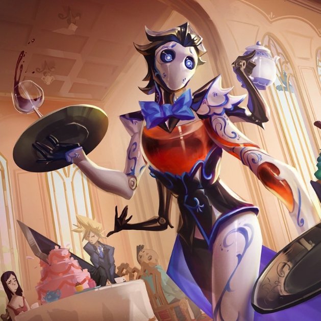 angelieic's tweet photo. i'm thinking about tea bot viktor again... i wish this was real. riot give us a viktor cafe cuties skin https://t.co/gR5ZE3bEpS