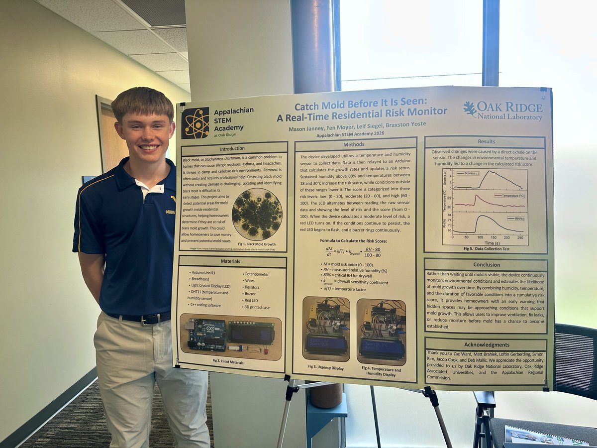 JanneyMason_31's tweet photo. This summer, I was selected to participate in the 2026 Appalachian STEM Academy high school program in Oak Ridge, Tennessee. Over the course of two weeks, I was able to learn alongside students from 13 states across the Appalachian region at the Oak Ridge National Laboratory. https://t.co/yFrsuFU2VI
