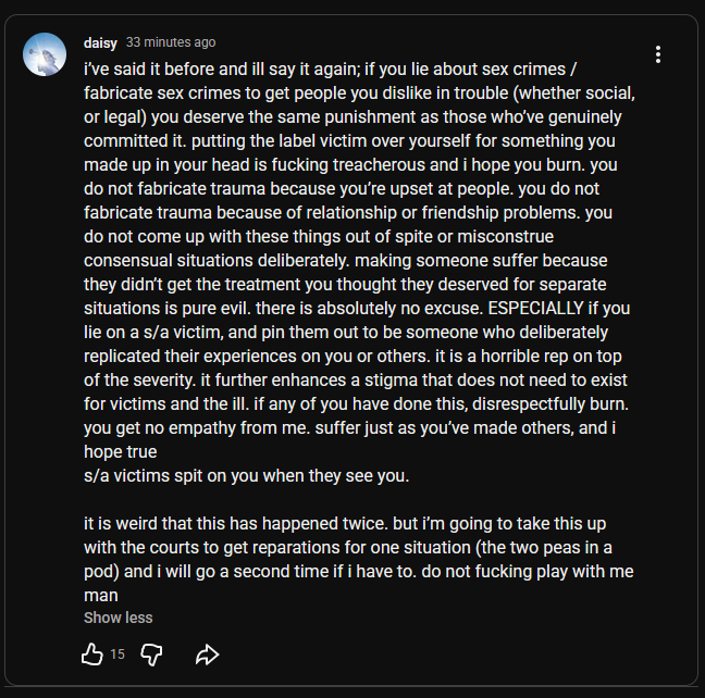flowerfoid's tweet photo. He always 'speaks out' about the things that he does

"putting the label victim over yourself for something you made up in your head is treacherous and i hope you burn" so you agree you're a piece of shit who should burn or is it only okay when you specifically do it https://t.co/CM1uVjrEGP