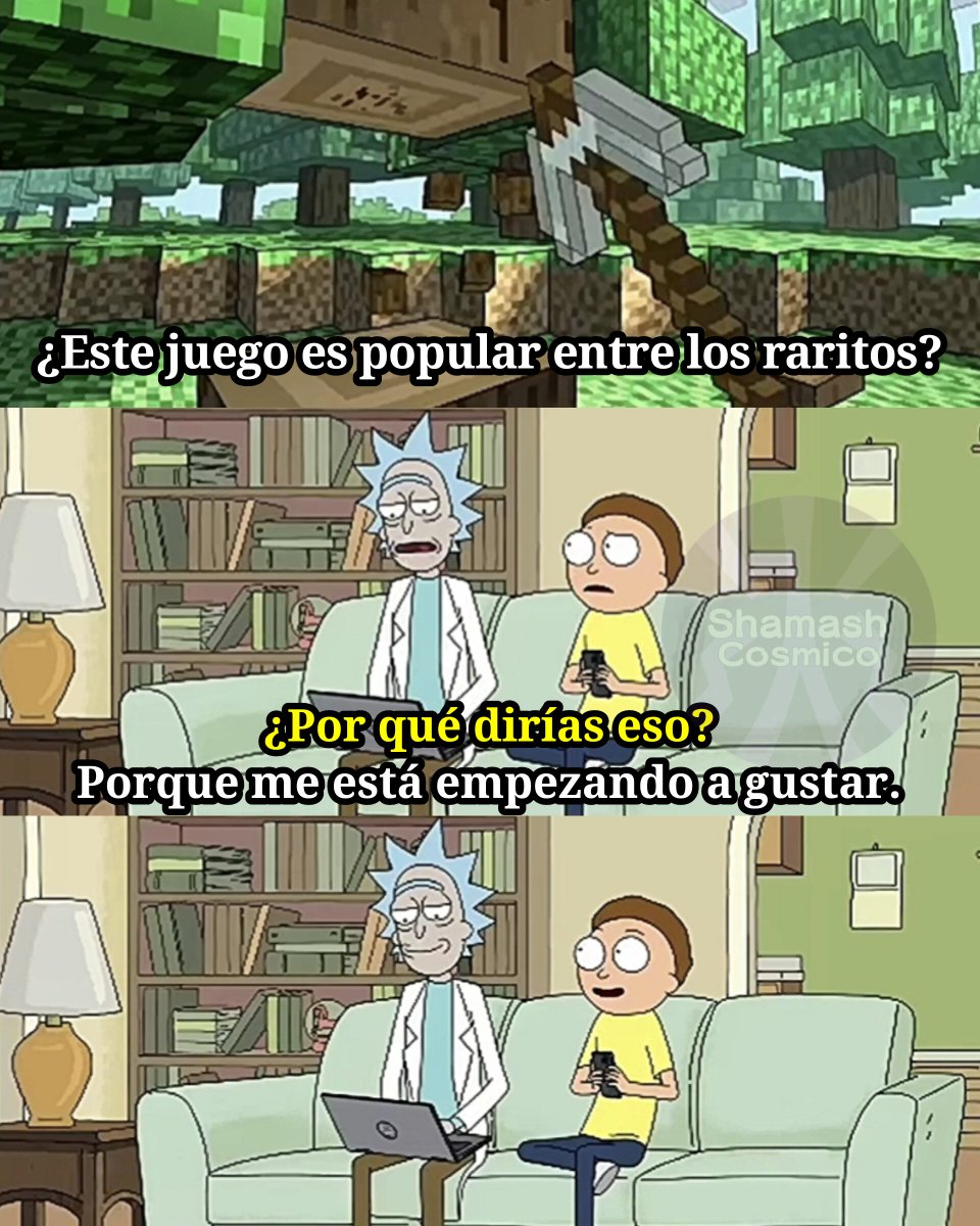 ShamashYT's tweet photo. A Rick le gusta Minecraft.

Serie- Rick y Morty. https://t.co/Jb1ZzvGyw0