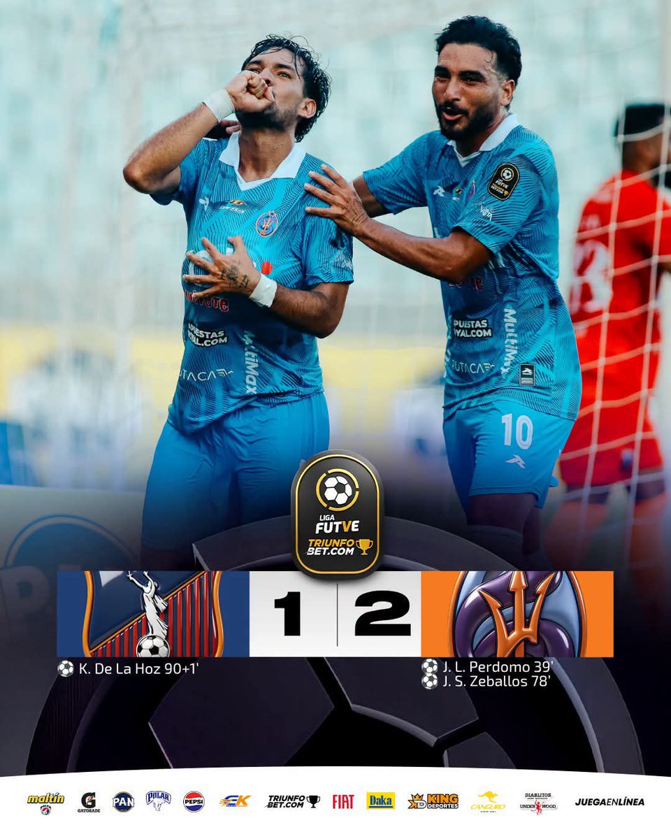 Tribuazulgrana's tweet photo. ️• LIGA FUTVE 🇻🇪 
️• CLAUSURA 2026 🏆
️• JORNADA 1 🔜

@Monagas_SC   🇻🇪 | 1-2 | 🇻🇪 @DvoLaGuaira 🏁 ¡FINAL!

GOLES⤵ 

️
️• ⚽ Kevin de La Hoz 90+1' (MSC) 

️• 🤬 Juan Perdomo, 39', Sebastián Zeballos, 78' (DLG)  
️
#TribunaAzulgrana 🔵🔴 https://t.co/XSsvANVayc