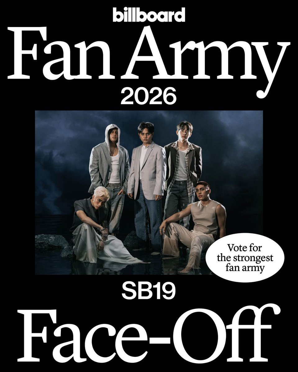 billboard's tweet photo. #ATIN, it’s all on you! 💫 Vote now to push SB19 on to the next round of #BBFanArmy2026: https://t.co/EGQel8MVe5 https://t.co/SnOpOqTvU5