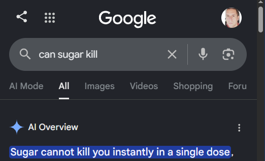 googlechakra's tweet photo. @AppleTV Say, after watching last week's episode, one might be left with a nagging, lingering doubt: 'Can sugar kill?" https://t.co/6IKyoRK4ru