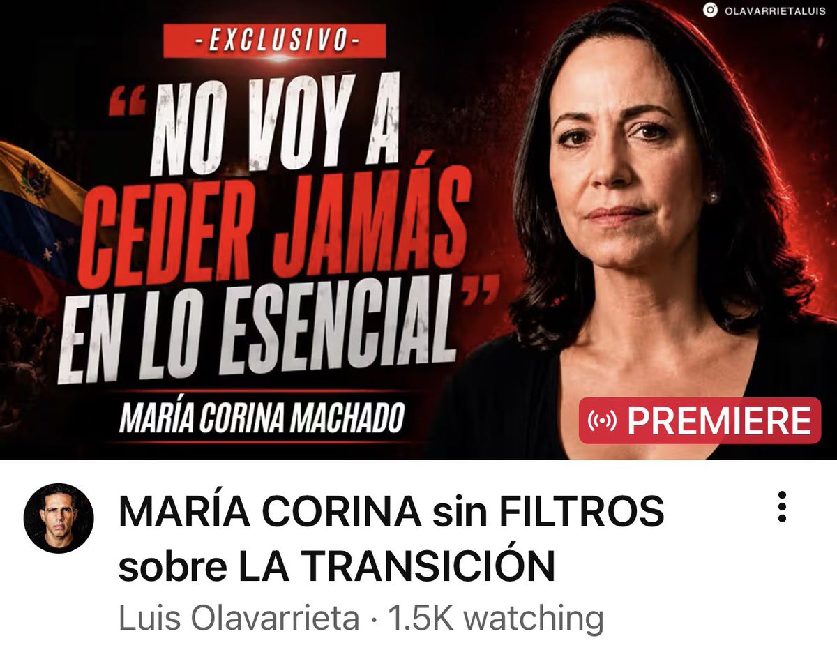 elhabito's tweet photo. MARÍA CORINA sin FILTROS sobre LA TRANSICIÓN https://t.co/LLW3XY8tfW via @YouTube https://t.co/tVhS0oOxdX