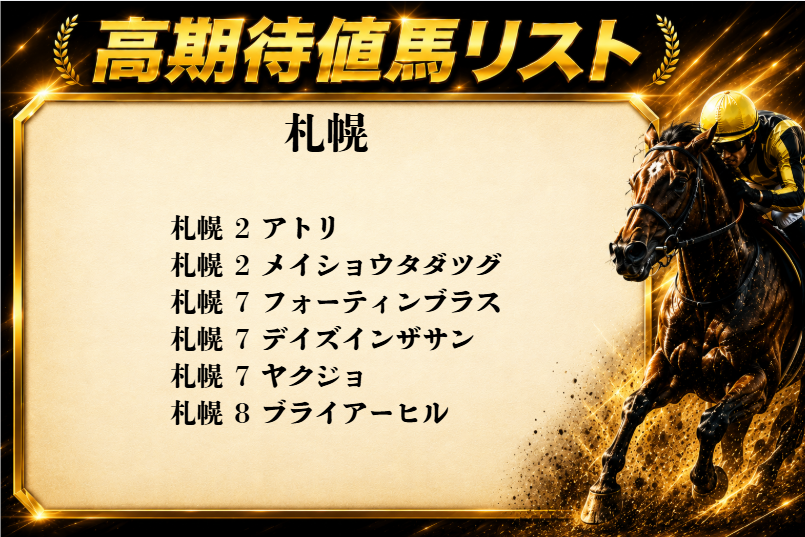 cratzblog's tweet photo. 【2026年8月2日】高期待値馬リスト https://t.co/FVdIwZfl2q