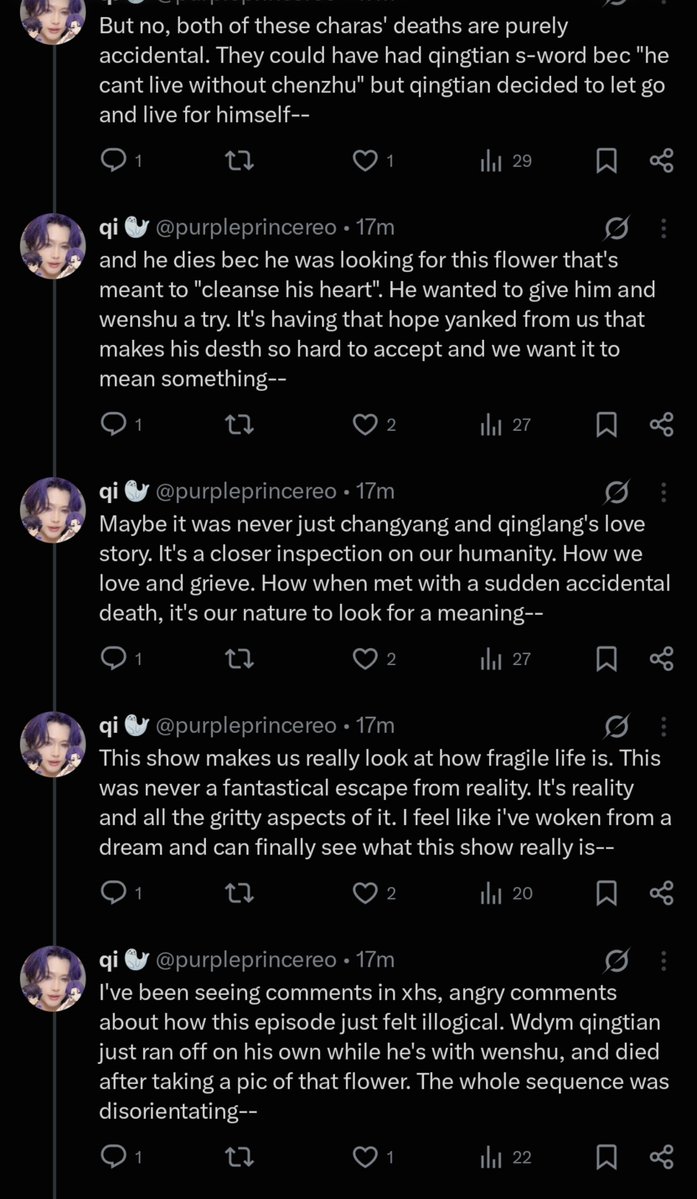 Zhengtongfan's tweet photo. This is such a beautiful, detailed analysis of the series, @purpleprincereo U did such a great job by explaining this and I feel like it all makes perfect sense. RESPECT for that. I really need to thank u for this. This just made my heart feel a lil lighter 🫂 🤧 ❤️ https://t.co/mdAU4gaIpm
