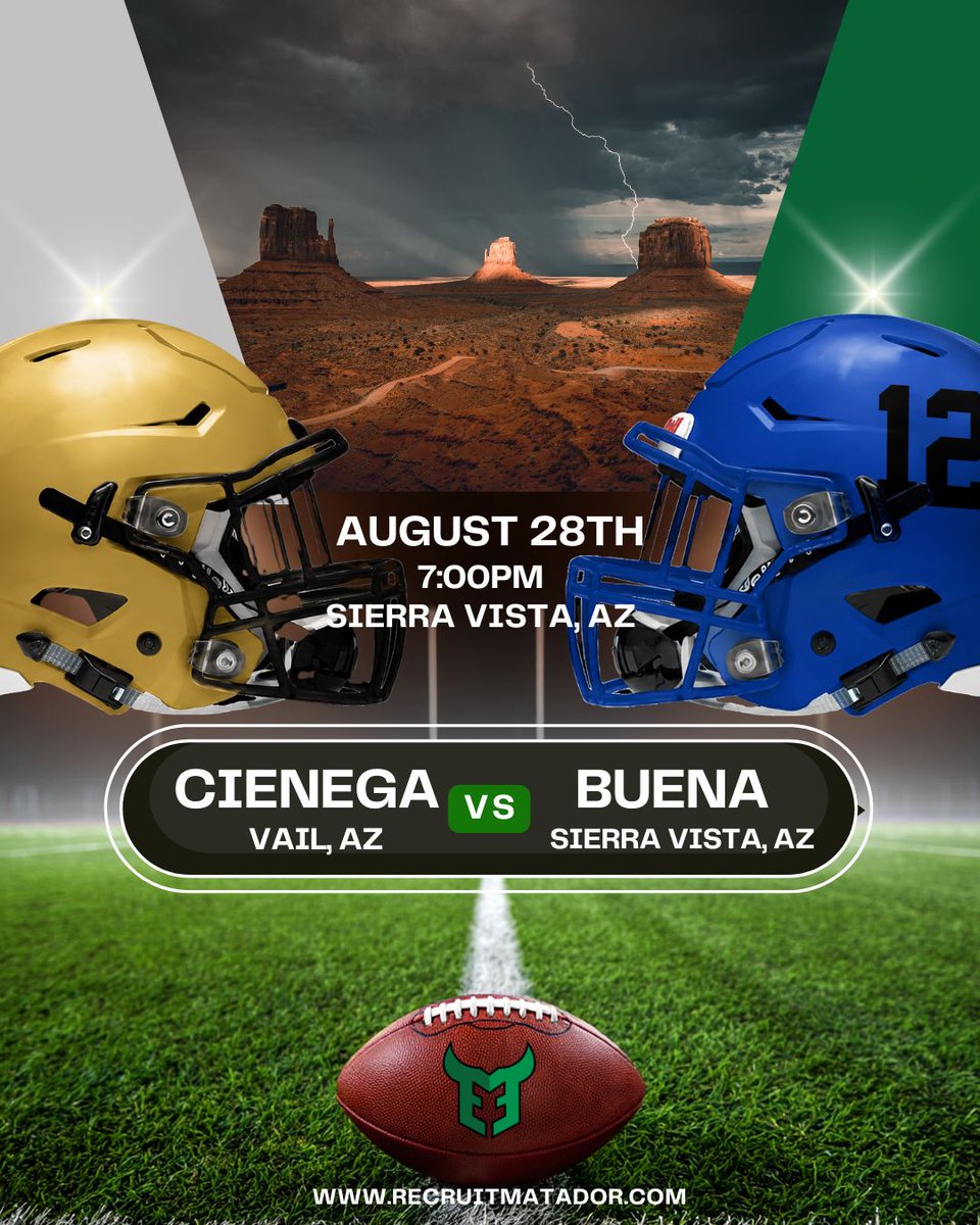 RecruitMatador's tweet photo. Big-time rivalry. Big-time atmosphere.

The season kicks off in the Arizona desert as the Buena Colts @BuenaColtsFB square off against rival Cienega in an early-season showdown that should have plenty of fireworks. Expect intensity from the opening kickoff as these two programs battle for bragging rights.

Mark your calendars—this is one you won’t want to miss. 

@BuenaColts_LBs 
ILB @JaxKraus2027
ILB @canondminer
ILB @Aydan_Fregoso
ILB @RileyShamas_29
ILB @ChrisDevine_29
ILB @Graziani2030
OLB @JamesLesueur7
OLB @GioHenderson15
OLB @HastingsHaymore
OLB @PrestonCarlisl
OLB @DRogers2029
@ChrisDeterman 
@ajaymatthews_8
@Colt45Garrett 
@KMindybx