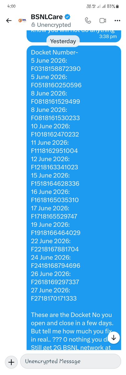 MonjurHussain09's tweet photo. @cgm_mh_bsnl HAHA #BSNL 🔔 Network ??
2GB Data se kya ukhade jb Network hi nhi mil rha hai 3 years se... 1000 complaints kr liya but @bsnlcare itne harami hai 1% v fix nhi kiya... aur message reply denge soon we are fixing as soon as possible. #swadeshi4g #BSNLIndia #BSNLServices #CMDBSNL https://t.co/UVXcX2rtOA