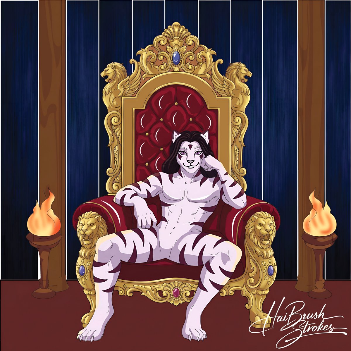 haibrushstrokes's tweet photo. Finished this illustration for @vinisiouscat1 ~

#digitalart #illustration #furrycommision #throne #oc #CommissionedArt #furry https://t.co/9Hi8PzPbTY
