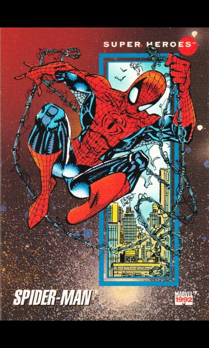 odhurt's tweet photo. Spider-Man trading card by Erik Larsen from Marvel. https://t.co/rOsPpfo2P3