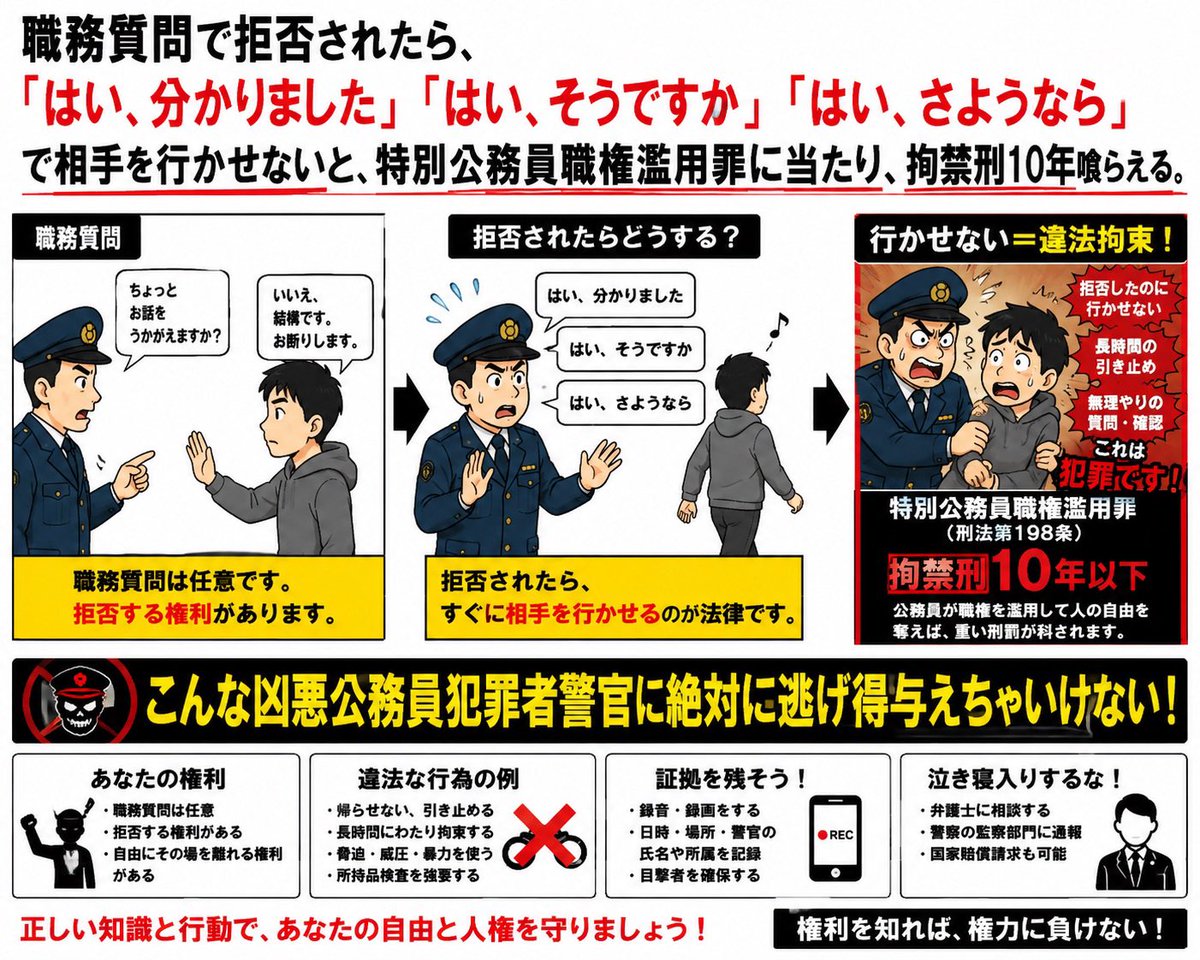 a49061853's tweet photo. @yakisoba_umaiii @NewsScope_com 拒否されたら、
はい、そうですか
はい、わかりました、
はい、さようならで行かせないと

特別公務員職権濫用罪に当たり、拘禁刑10年罰せられる https://t.co/L1Waya2wR6