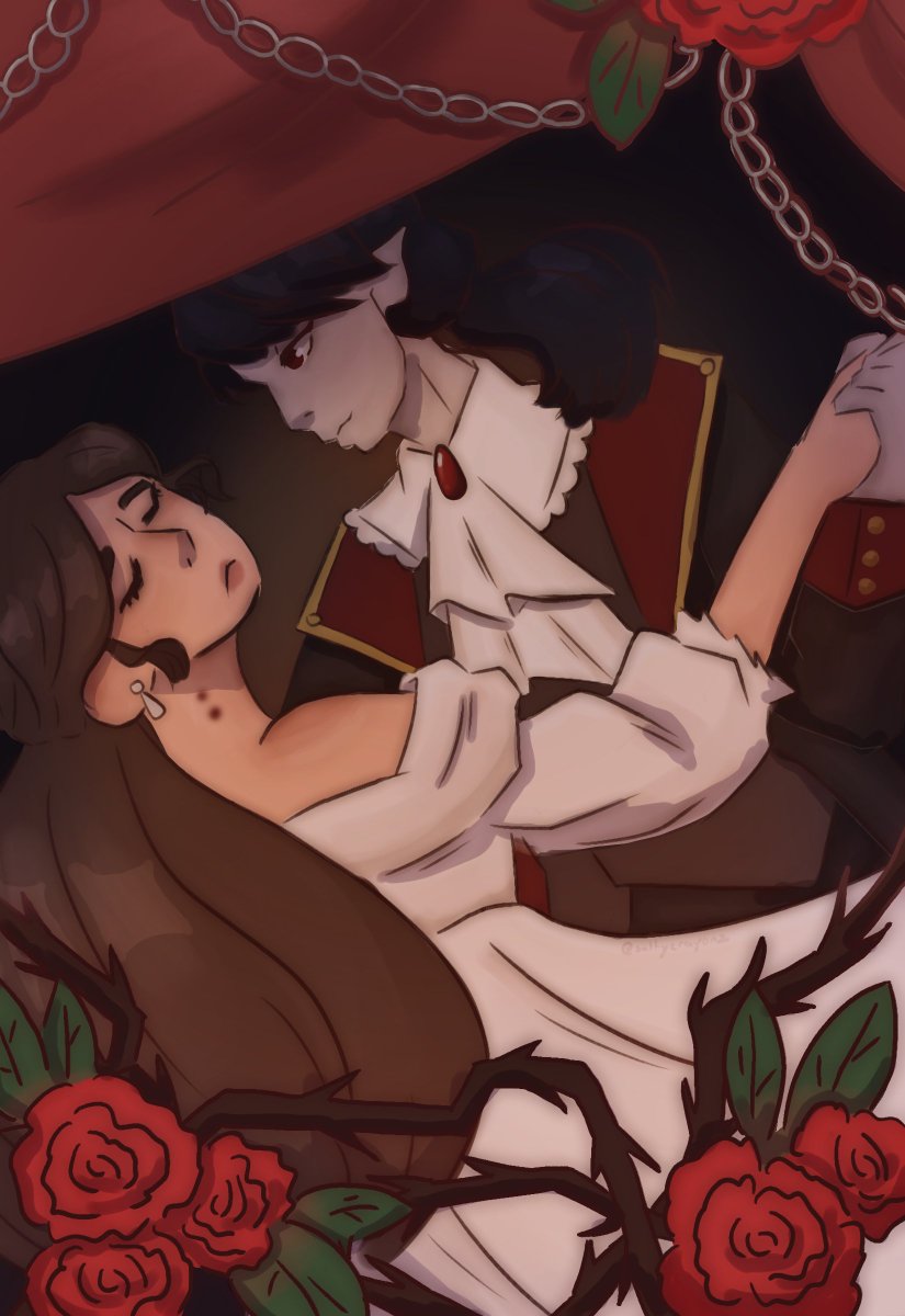 saltycrayonz's tweet photo. vampires if they were girls and in love #digitalart #yuri https://t.co/AcuEbSeyD5