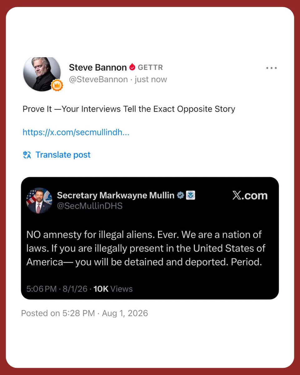 Bannons_WarRoom's tweet photo. Prove It —Your Interviews Tell the Exact Opposite Story 

https://t.co/DfjMezbDlu https://t.co/4gnlHWv6Aj