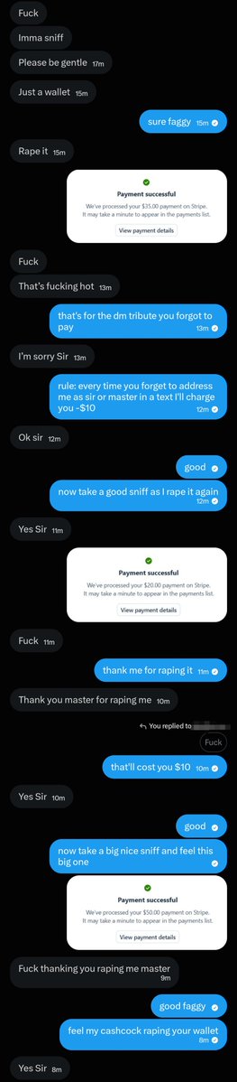ur_cashmaster's tweet photo. they all want their wallets r@ped 😵‍💫

make them scared and desperate.
take whatever you want. they are f@gs, they were built to serve and submit 🤑 https://t.co/tffI5bgbf0
