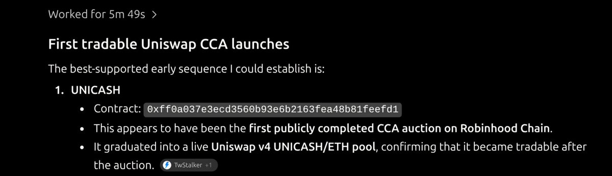 UNICASH_RH's tweet photo. Special thanks to @BasedAlphaOnly and @Pixe1_eth for research and proofs. $UNICASH was the first successful launch on @RobinhoodCrypto using @UniswapAuctions. And this makes it the first tradable token launched by using only @Uniswap on Robinhood. Let the unicorn brings you some cash! #unicash 🦄💵